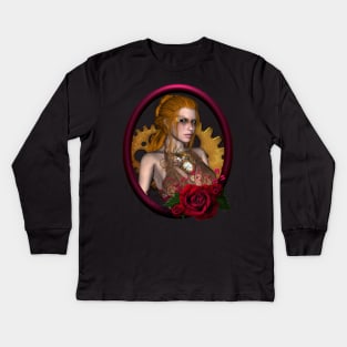 Steampunk women Kids Long Sleeve T-Shirt